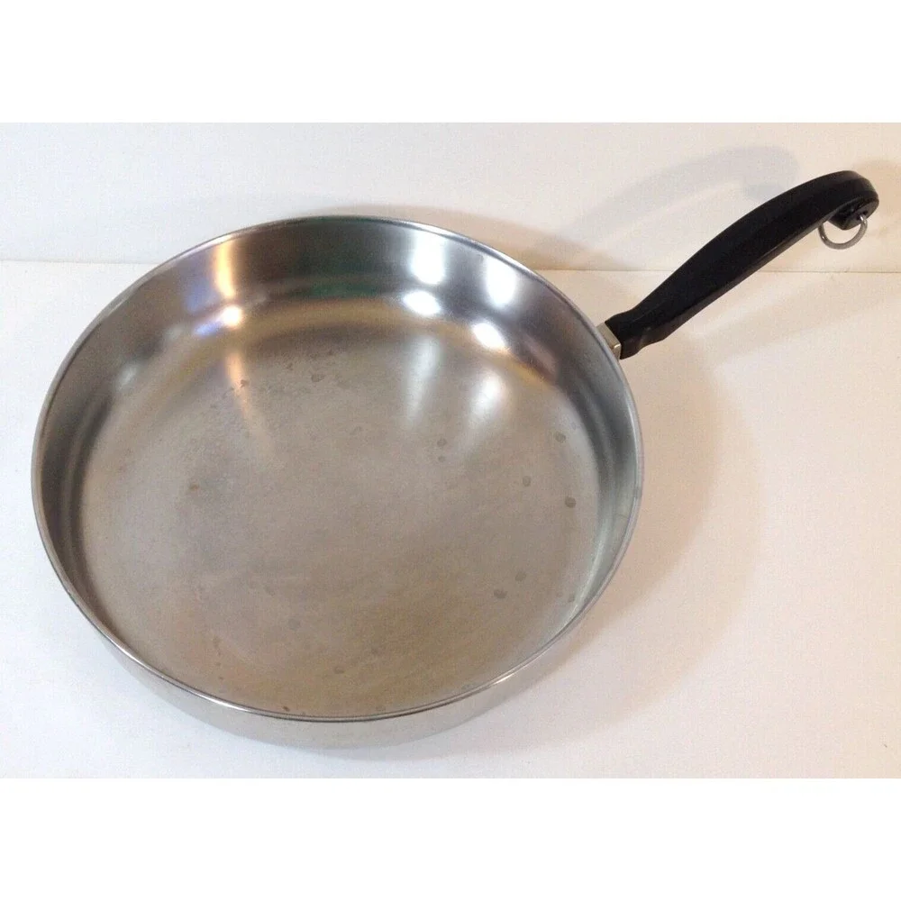 Vintage Farberware Classic Stainless Steel 10 Skillet Frying Pan Aluminum Clad